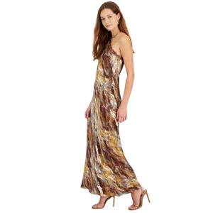1. STATE Womens Printed Lace-Trim Halter Dress DS93253731Z Rust Brown Multi XL thumbnail 9