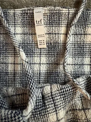 Zara Black and White Plaid Spaghetti Strap Dress thumbnail 3