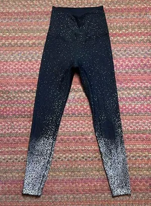 Beyond Yoga Alloy Black Splatter Spandex Athletic Leggings Ombre High Rise thumbnail 1