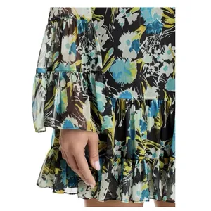 Cinq À Sept Lyra Obsidian Tossed Floral Mini Dress Ruffle Tiered Size 8 thumbnail 4