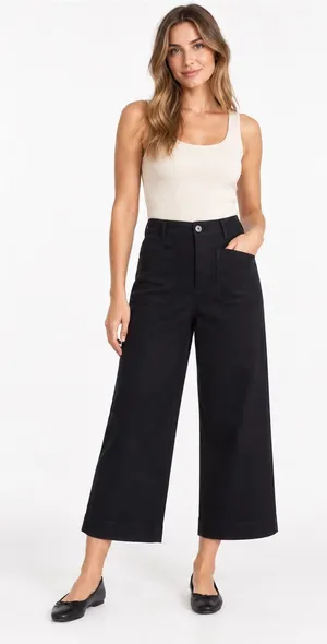 Maeve Anthropologie The Colette Pants Size 30 Black Linen Blend Wide Leg thumbnail 1