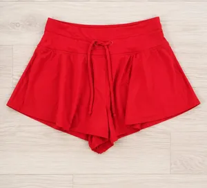 CRZ YOGA Women's Flowy Ruffle Board Shorts Drawstring Red XS thumbnail 1