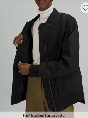 Lululemon 3-in-1 Insulated Bomber Jacket Black Size 4 (No vest) thumbnail 2