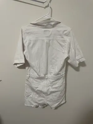 American Eagle White  Denim Romper thumbnail 2