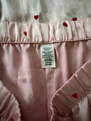 Victorias Secret Satin Pajama Set Pink Hearts thumbnail 5