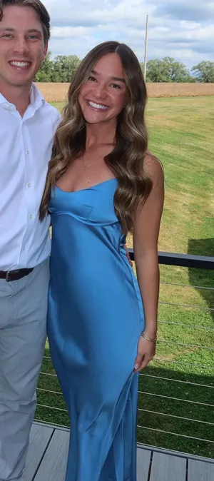 Hello Molly Blue Satin Maxi Dress thumbnail 1