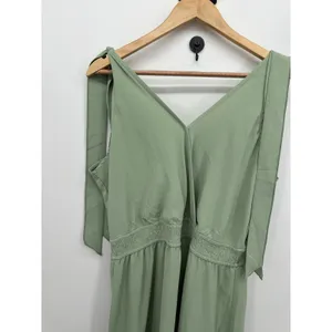 PrettyGarden Womens L Sage Green Tiered Maxi Dress Smocked Boho Cottagecore‎ thumbnail 6