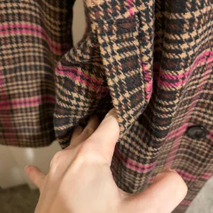 Wild fable XS Plaid Long length Coat with Pink Accents thumbnail 9
