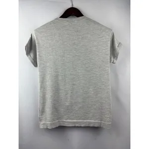 Women’s Brunello Cucinelli Small Light Heather Grey Sparkly Cashmere Shirt thumbnail 3