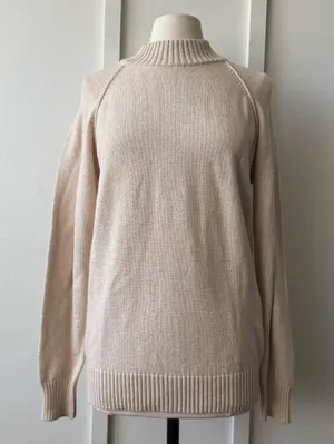 Jeanne Pierre 100% Cotton Mock Neck Sweater thumbnail 1