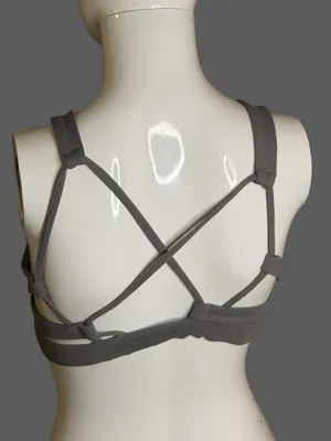 aerie Grey 'JUST CHILL' High-Neck Sports Bralette thumbnail 7