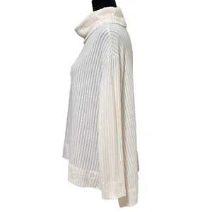 Maeve Anthropologie Vanna Sweater Size Small Cream Ribbed Cowl Neck Cozy Knit thumbnail 4