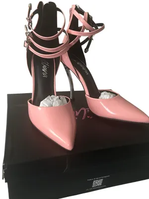 Liliana Pink Patent Pointed-Toe Strappy Heels thumbnail 2