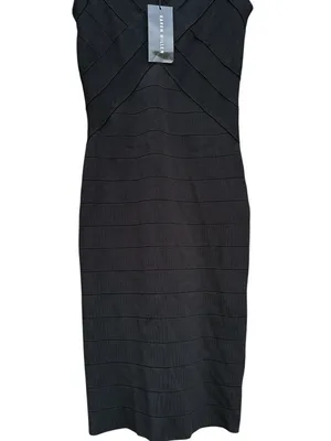NWT Karen Millen BodyCon Bandage Dress Black Size 2 thumbnail 5