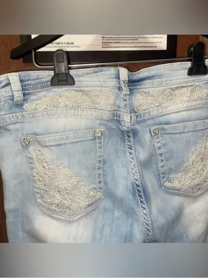 Reba Bedazzled Light Blue Women’s Straight Jeans - Sz 12 thumbnail 3