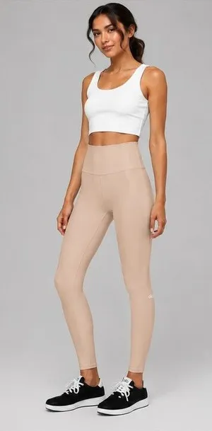 Alo Yoga High Waist Airlift Leggings Light Brown Sz S 28" Inseam Activewear Yoga thumbnail 1
