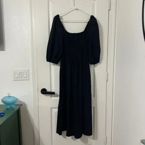 Reformation Bennie Midi 3/4 Puff Sleeve Black Dress Women thumbnail 5