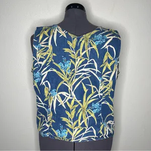 90s Vintage Liz Claiborne Floral Sleeveless Denim Vest Top Western Cottagecore thumbnail 3