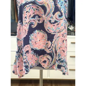 Lilly Pulitzer Women's 100% Silk Racerback For The Halibutt Malie Tank Multi S thumbnail 5