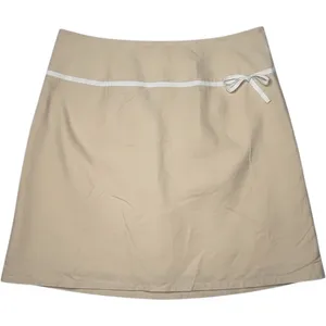 GAP Skirt Womens 16 Tan Cotton‎ Blend Ribbon Bow Accent Casual A-Line Mini thumbnail 1
