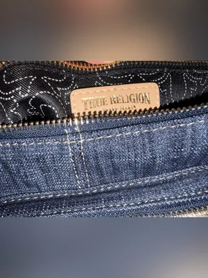 NWT True Religion Denim Embroidered Horseshoe Shoulder Bag Hobo Y2K Streetwear thumbnail 10
