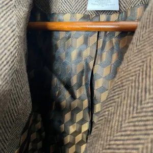 Soft Surroundings brown black herringbone metallic velvet accent coat wool small thumbnail 9