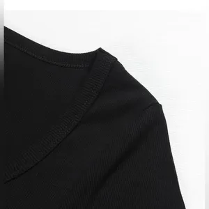 NEW Scoop Neck Ribbed Fitted Shirt Basic Short Sleeve T Shirt Top S thumbnail 2