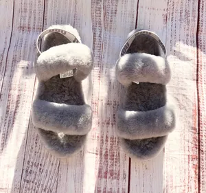 UGG oh yeah slides fuzzy wool Slippers 8 thumbnail 5