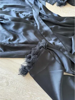 For love and lemons black satin robe thumbnail 3