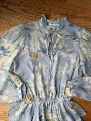 Yumi Kim Love Always Blue Floral Ruffle Mini Dress XS Revolve thumbnail 9