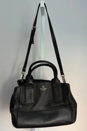 Kate Spade Southport Ave Sloan Black Leather Pebbled Handbag‎ Designer Purse thumbnail 1