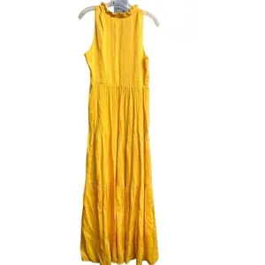 495. Antonio Melani sun yellow v neck Linen blend maxi dress size 4 thumbnail 5