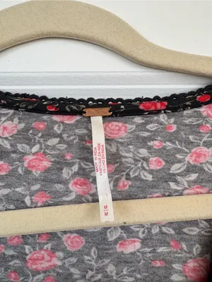 Free People Abundance Long Sleeve Top Black Floral Size Medium NWOT thumbnail 5