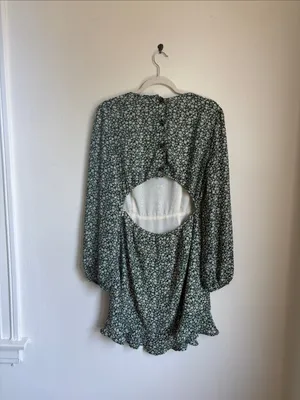 Lulu’s Blooming Darlin' Green Floral Print Ruffled Mini Dress thumbnail 4