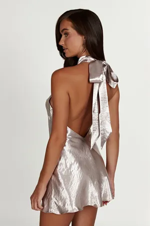 Meshki Cartia Bow Halter Micro Mini Dress thumbnail 3