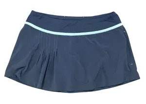 Title Nine Womens Pleated Athletic Skort Gray Blue Trim Tennis Golf Skirt Size M thumbnail 1