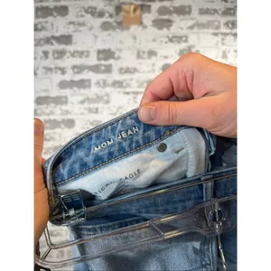 American Eagle | women mom jean distressed denim thumbnail 4