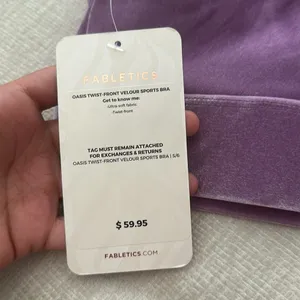 Fabletics NWT Oasis twist front velour sports bra thumbnail 3