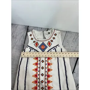 Anthropologie Akemi + Kin Reagan Mini Sleeveless Dress Embroidered Linen Size 2P thumbnail 12