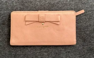 kate spade New York Pink Bow Zip-Around Wallet thumbnail 1