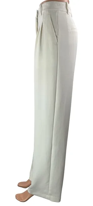 Aritzia Wilfred The Effortless White Pleated Wide Leg Trouser Dress Pants Size S thumbnail 1