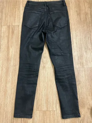 High-Rise Black Skinny Jeans with Button-Up Flyw thumbnail 4