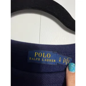 Polo Ralph Lauren Navy Blue Distressed Flag Crewneck Sweater Women's Size Large thumbnail 2