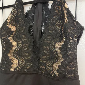 Black Lace Plunge V Bodysuit thumbnail 5