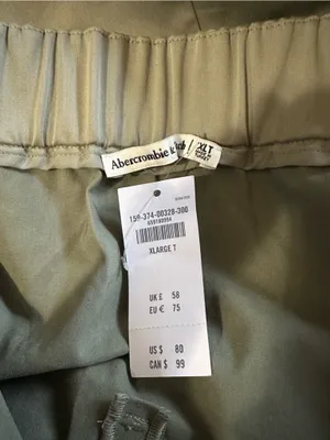 NWT Abercrombie and fitch strapless utility mini dress army green XL TALL thumbnail 2