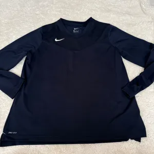 Nike Womens Dri-Fit Long Sleeve XL Navy Running Athleisure Luxe Preppy Sports thumbnail 2