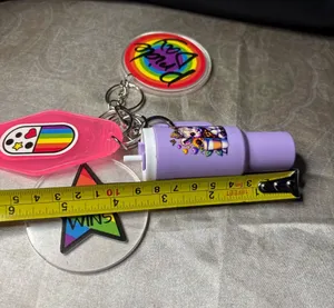 Boutique Pride Keychain Bundle 4pc Love Wins Pride Day Tumbler Motel Tag Rainbow Charms thumbnail 1