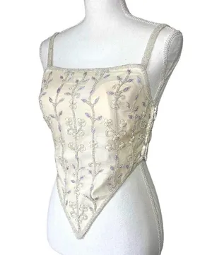 Vintage Silk Beaded Top Purple thumbnail 2