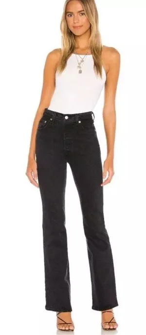 Levi's Ribcage Bootcut High Rise Jeans in Black Lake- Size 25 thumbnail 1