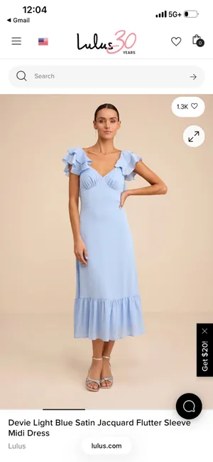 Light Blue Satin Lulus Dress thumbnail 3